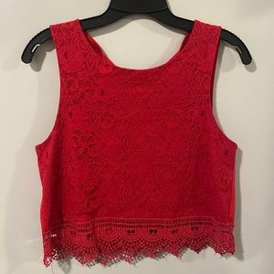 Red lace top